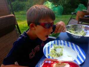 Ben eating salad. Oh my god!