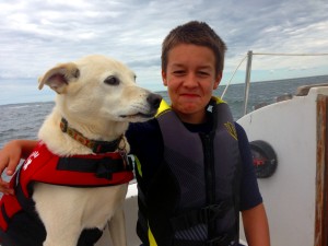 me and targa on the boat