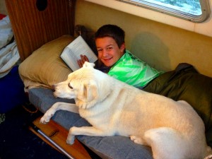 me and Targa laying in bed