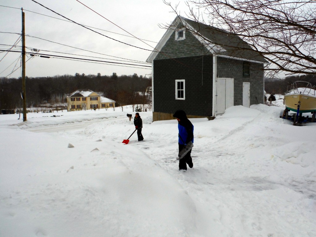 me and ben shoveling